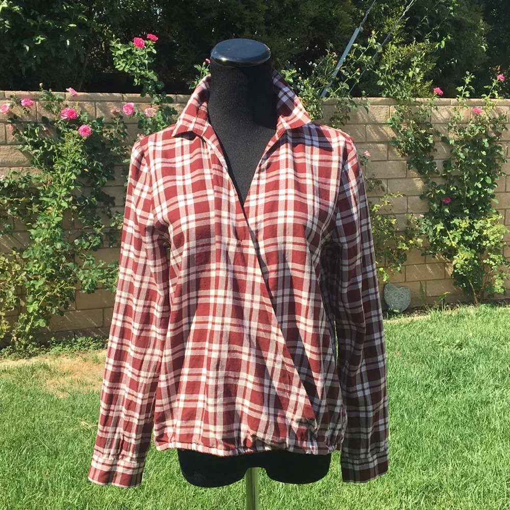 Madewell‎  Patch Plaid Wrap Shirt